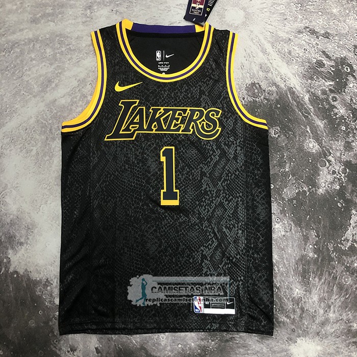 Camiseta Los Angeles Lakers D'Angelo Russell NO 1 Mamba 2021-22 Negro